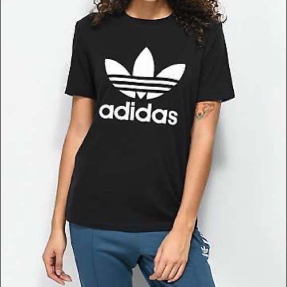 adidas Tops - Adidas Trefoil Boyfriend Fit Logo Black T-Shirt